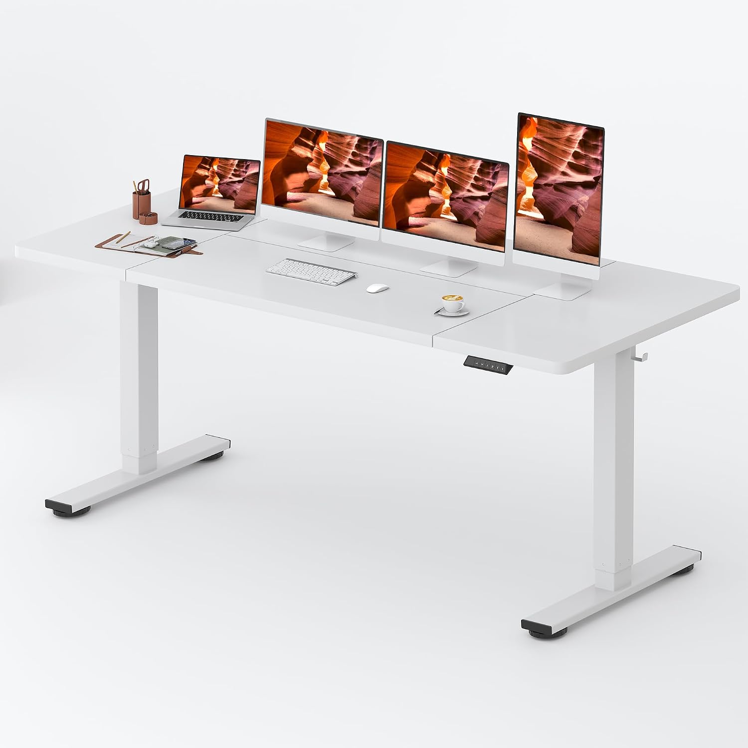 Detalle de FitStand 79" x 32" Electric Standing Desk with Memory Presets, White