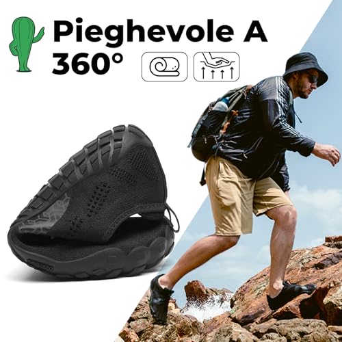 Detalle de SAGUARO Zapatillas Barefoot Minimalistas para Mujer y Hombre, Zapatillas de Trail Running, Negro Vanta, Gr.39