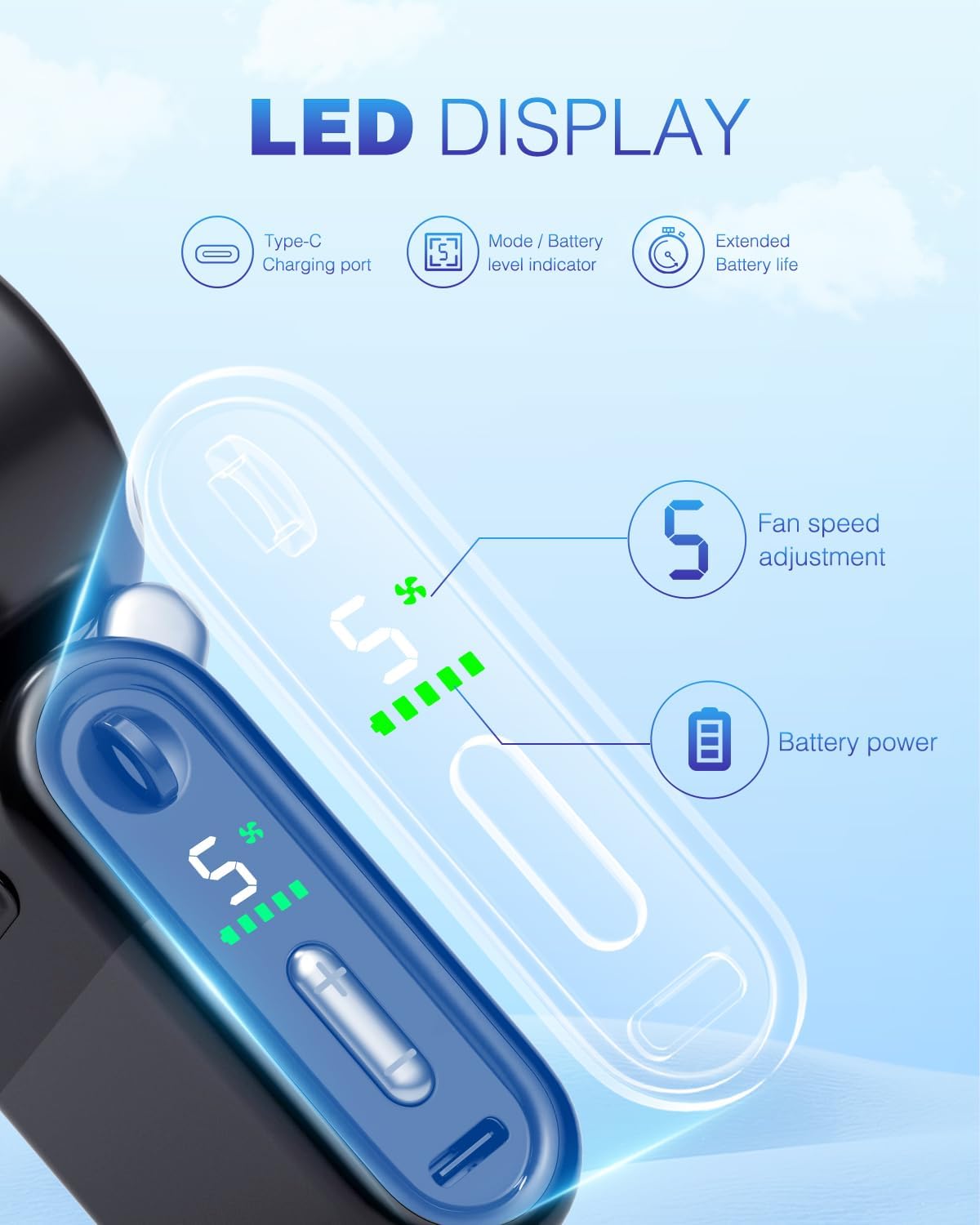 Thumbnail 2 de iFunSky Mini Portable Handheld Turbo Fan: Small, Quiet, and Mighty
