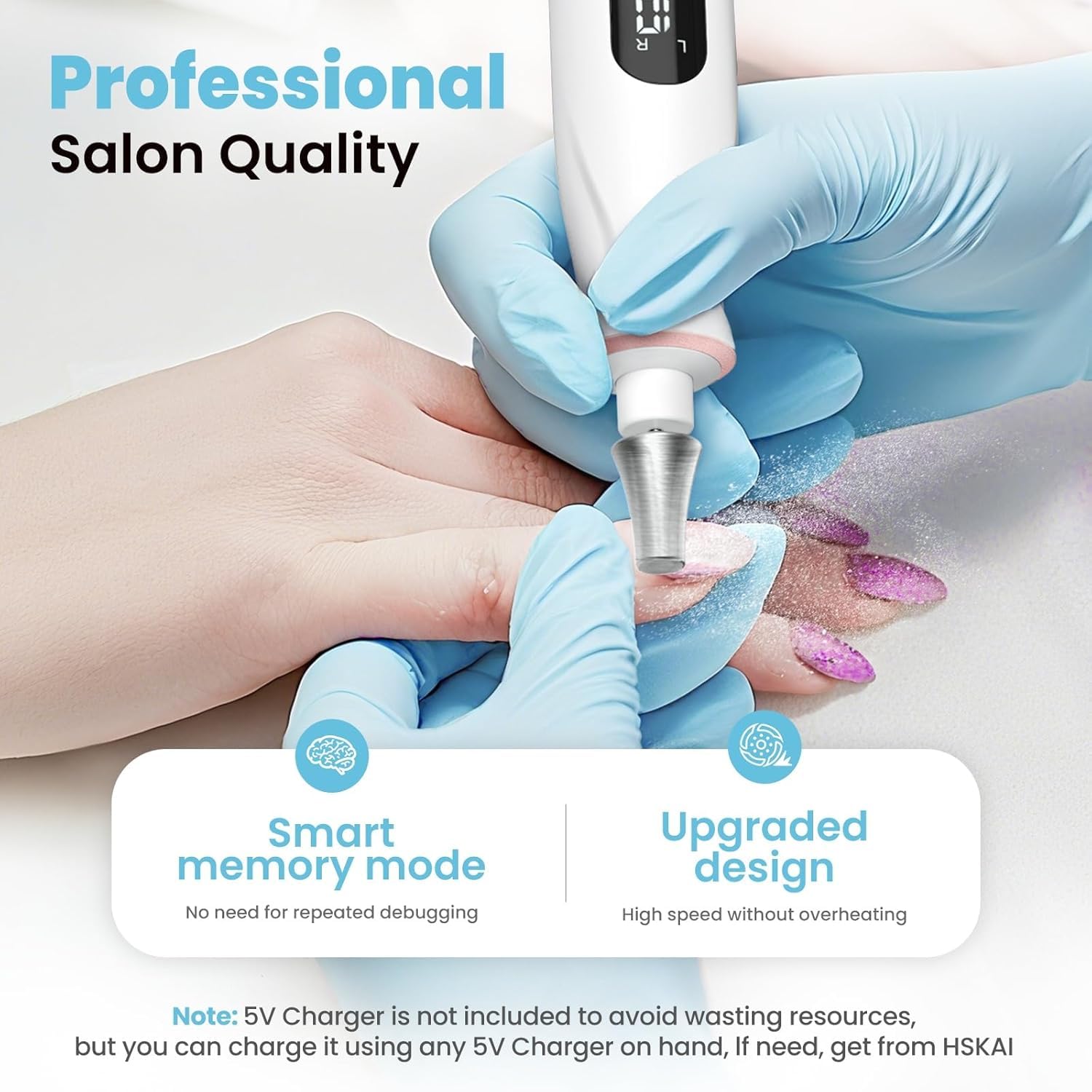 Thumbnail 5 de HSKAI Professional Nail Drill Kit