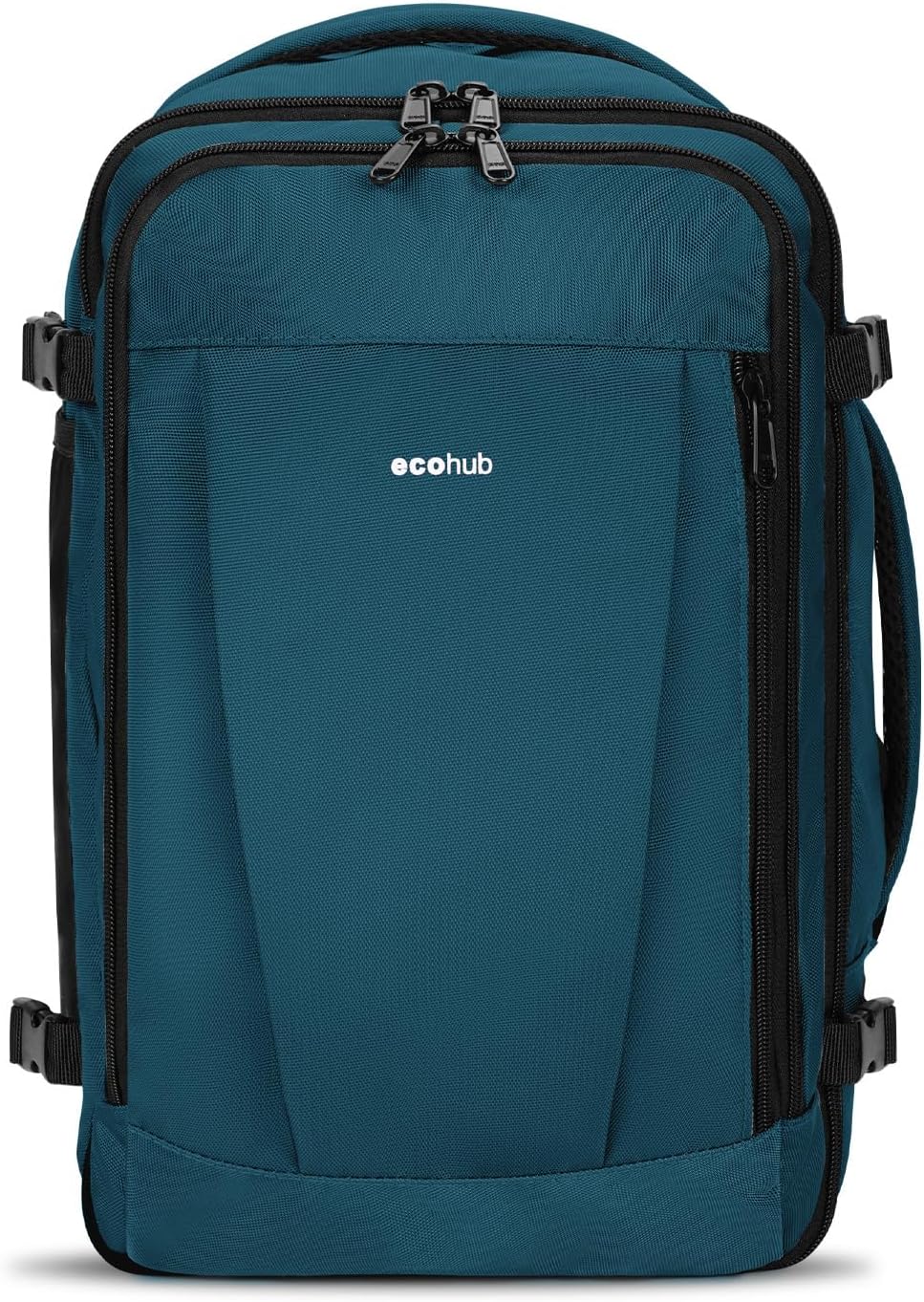 Detalle de ECOHUB Easyjet Cabin Bag 45x36x20 Underseat Backpack (30L) – Recycled 13-Pocket Travel Rucksack, BlueGreen