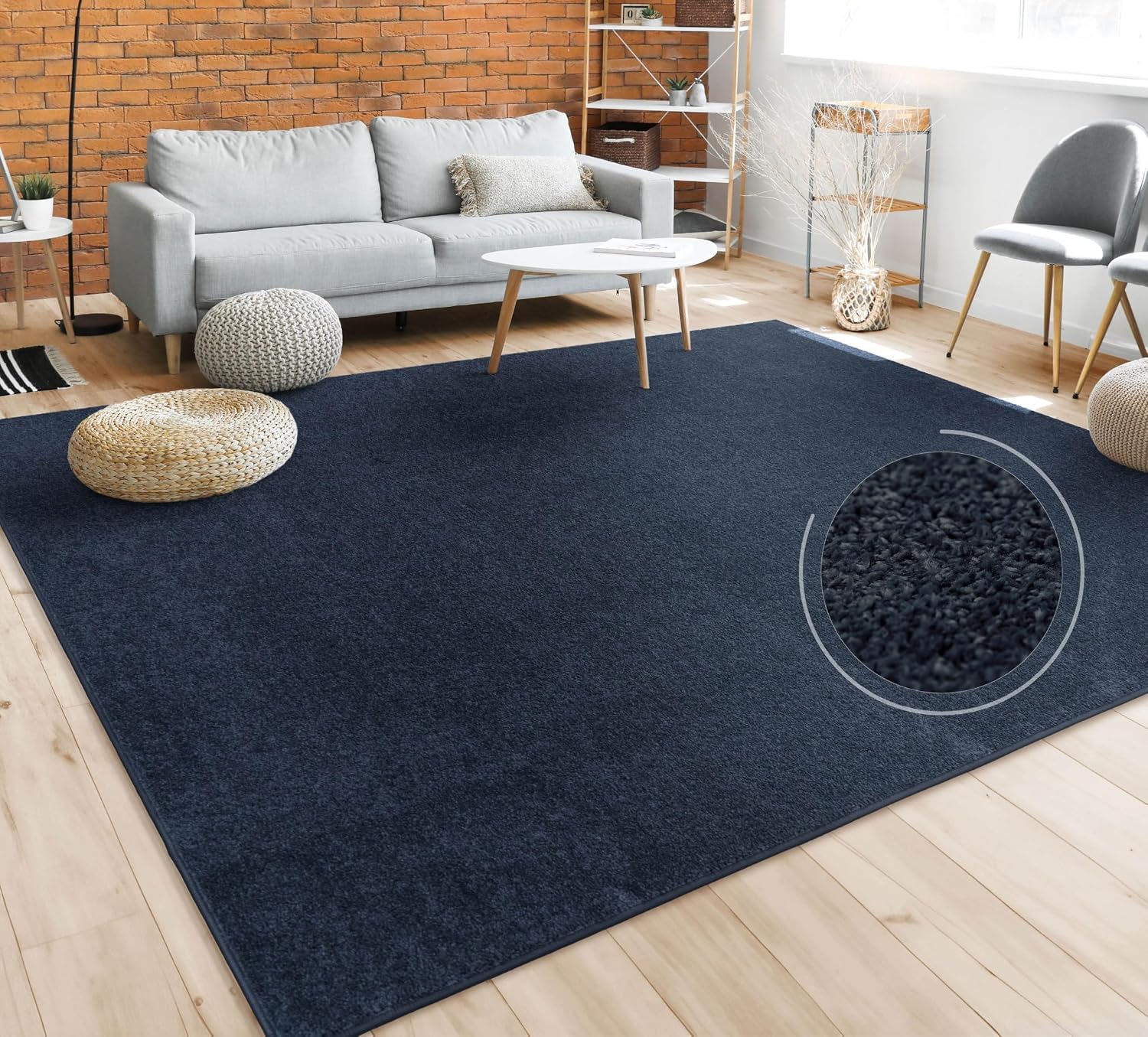 Thumbnail 6 de Paco Home tapis de salon uni moderne à poils ras 200x280 cm couleur cuivre