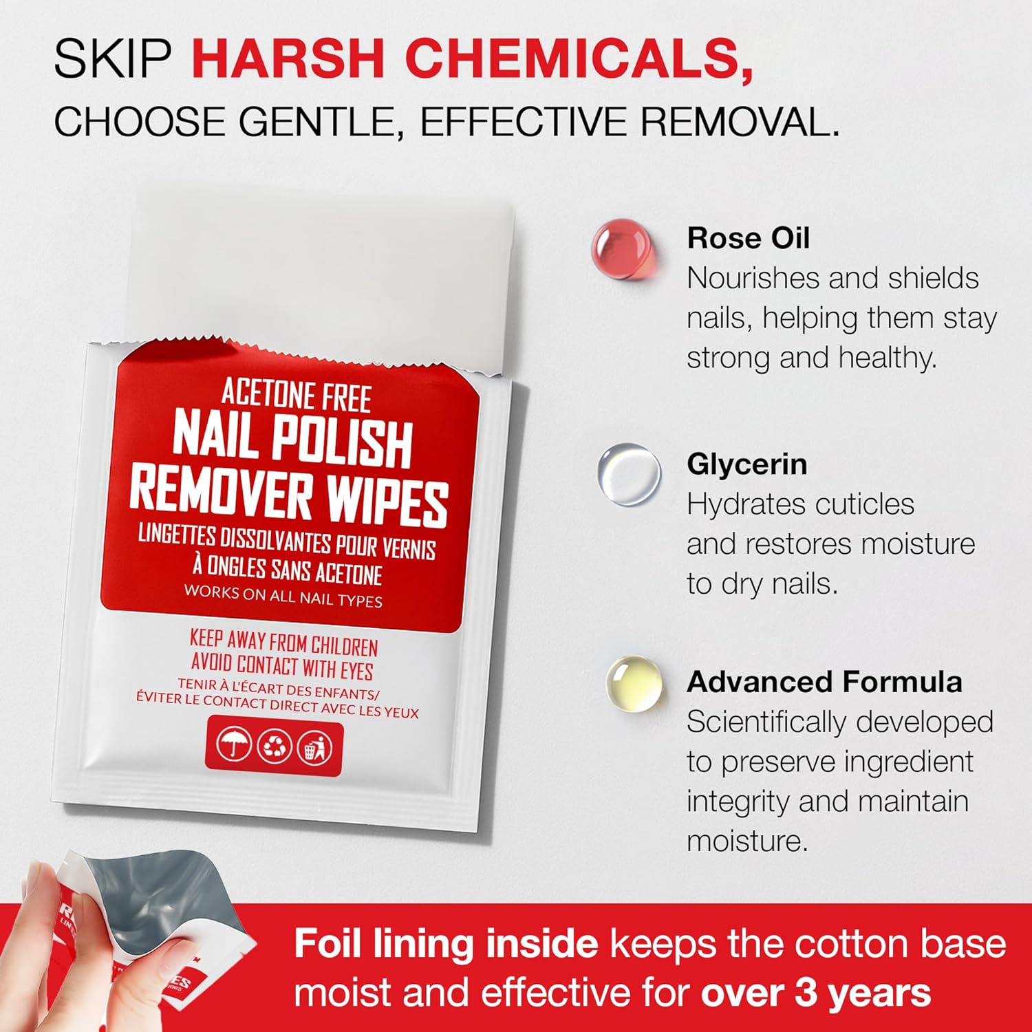 Thumbnail 2 de Nail Polish Remover Pads Non-Acetone 50 Pack