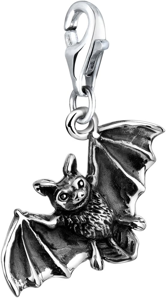 Nenalina Fledermaus Karabiner Charm Anhänger aus 925 Sterling Silber (713201-000) für Bettelarmband