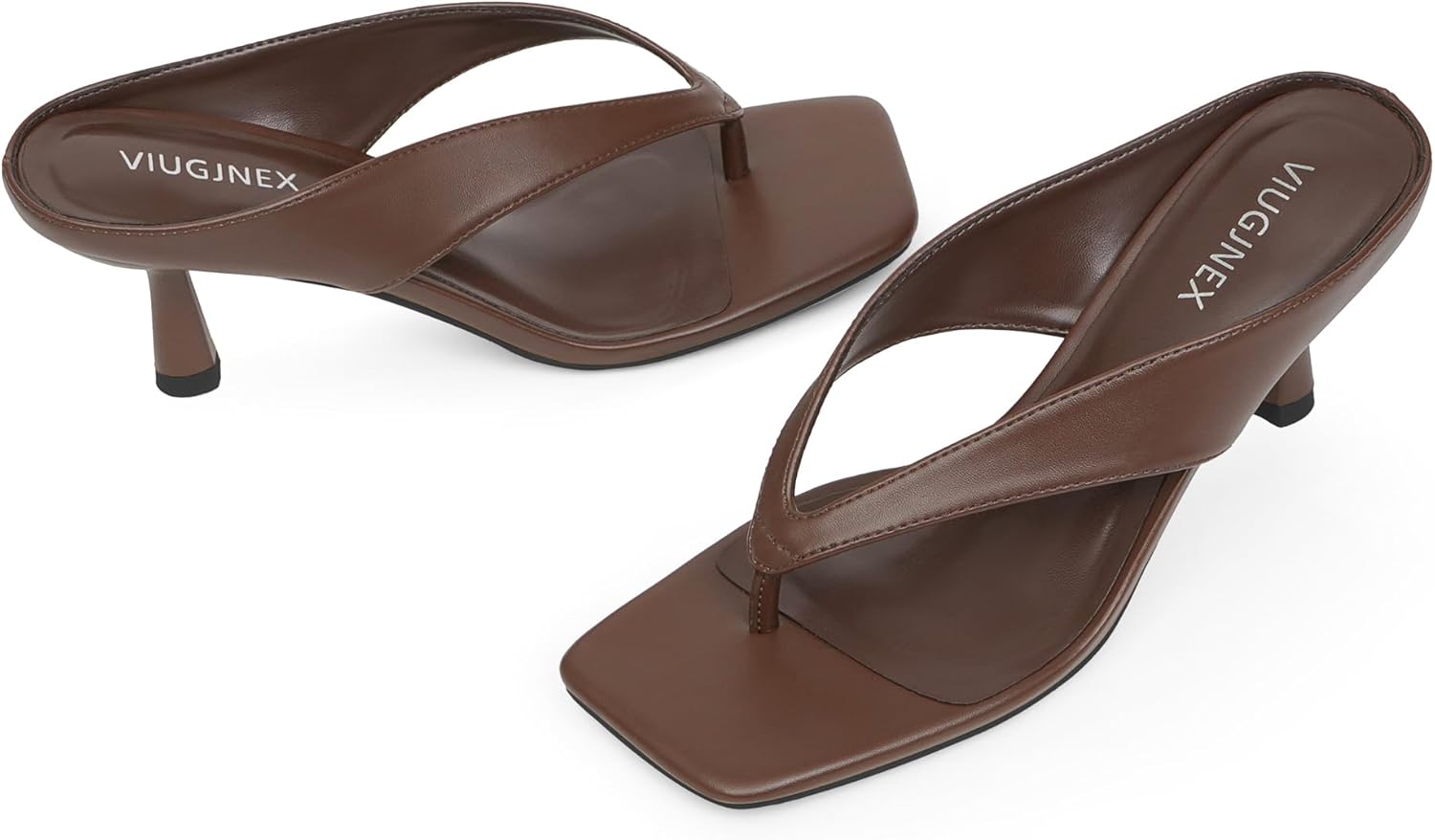Thumbnail 3 de VIUGJNEX Women’s Kitten Heels Sandals: Open-Toe, Slip-On, 6.6 cm Block Heel