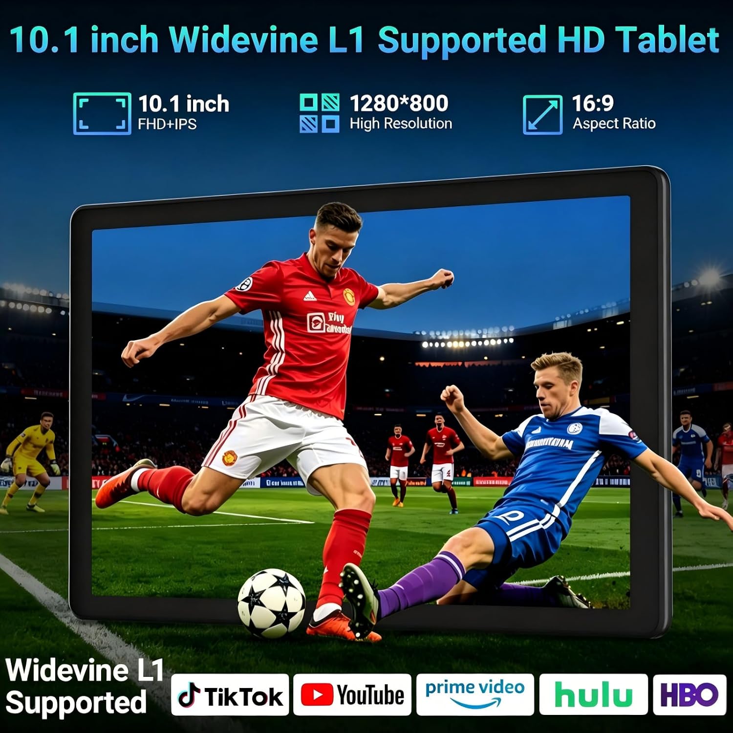 Detalle de MUISOO Android 16 Tablet (10.1 inch) with 24GB RAM, 64GB ROM + 1TB microSD expansion