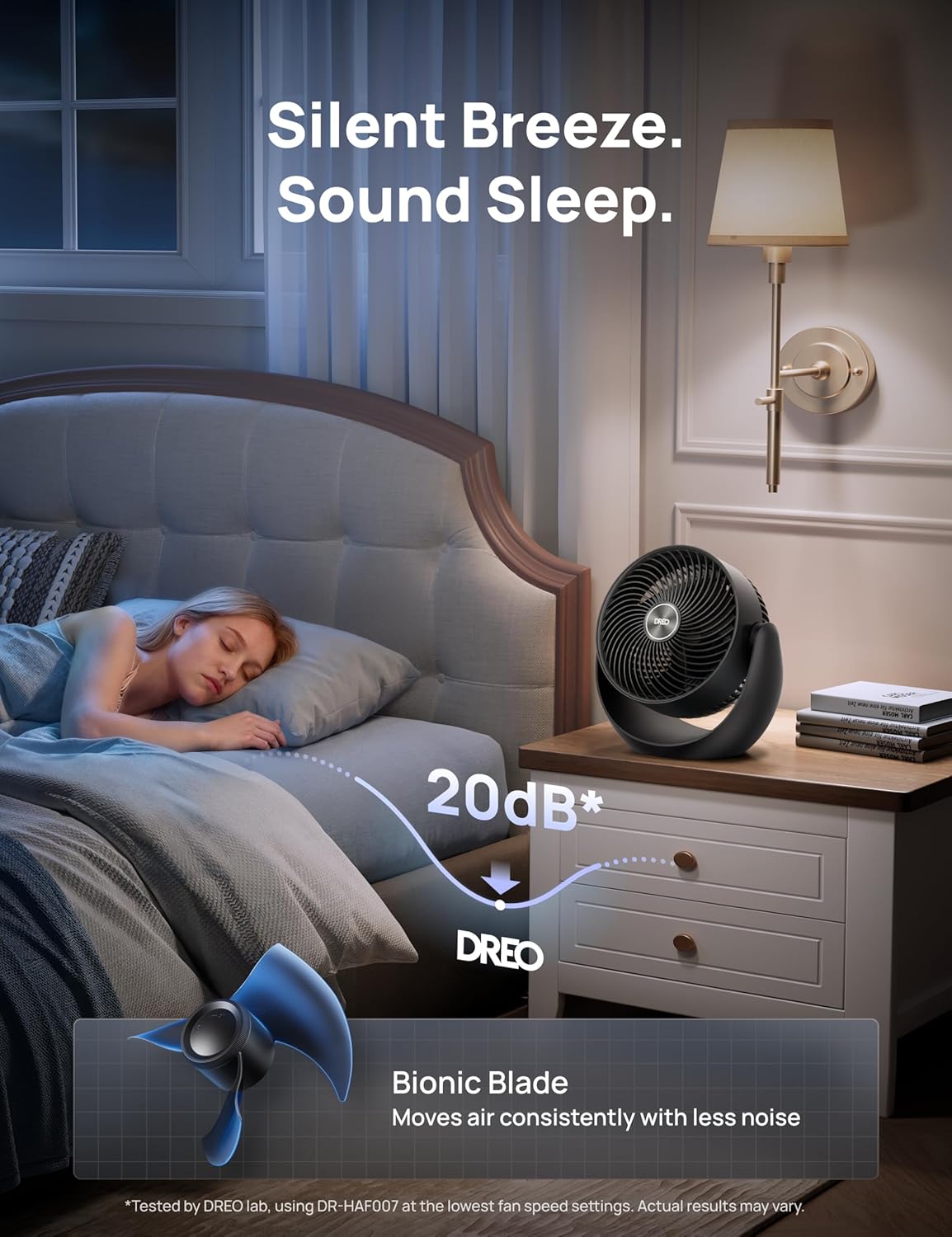 Thumbnail 4 de Dreo Fan for Bedroom Table Air Circulator (11-Inch) — TurboSilent Low-Noise Desk Fan with 3 Speeds and Adjustable Tilt