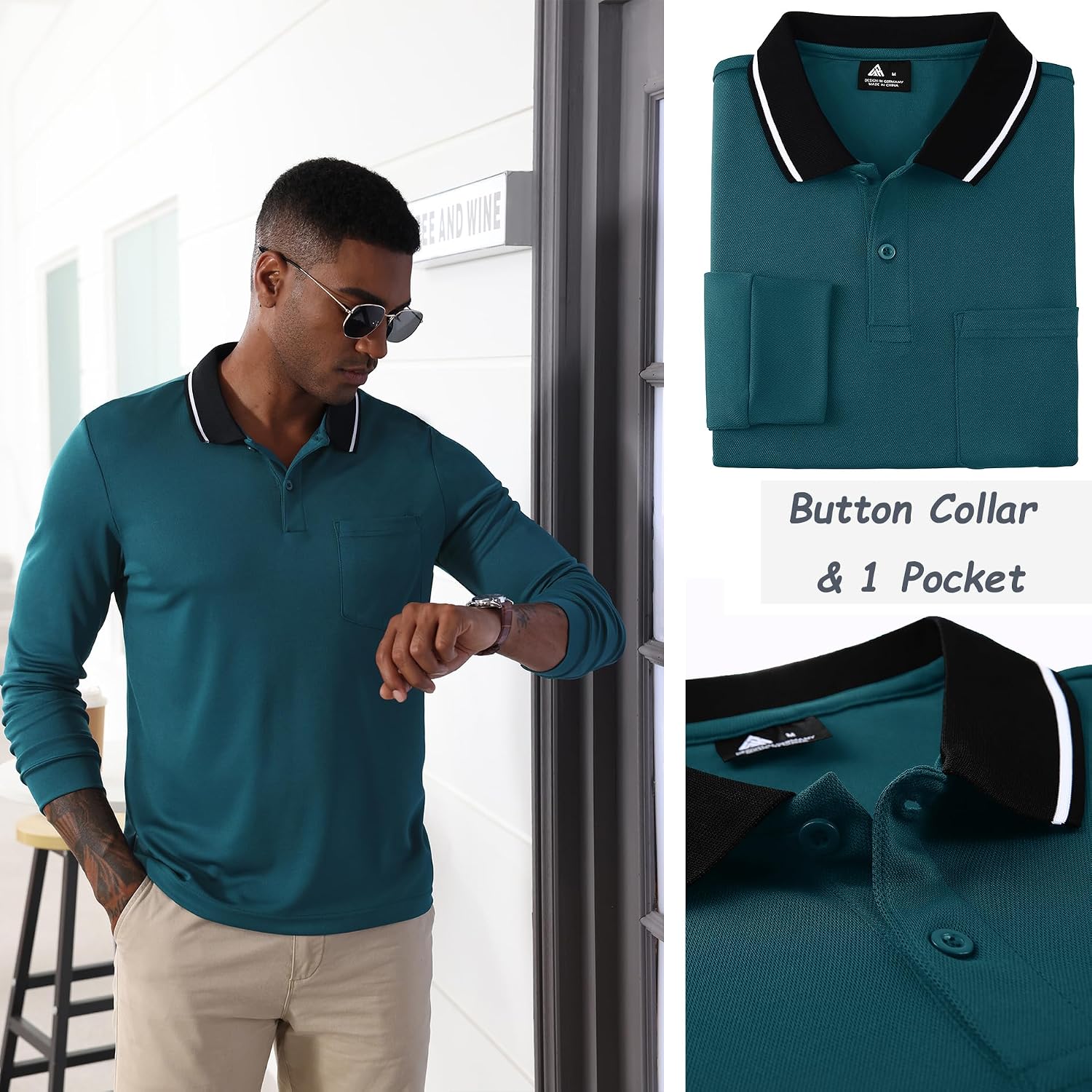 Thumbnail 2 de JACKETOWN Polo uomo manica lunga con colletto button down (confezione da 3)