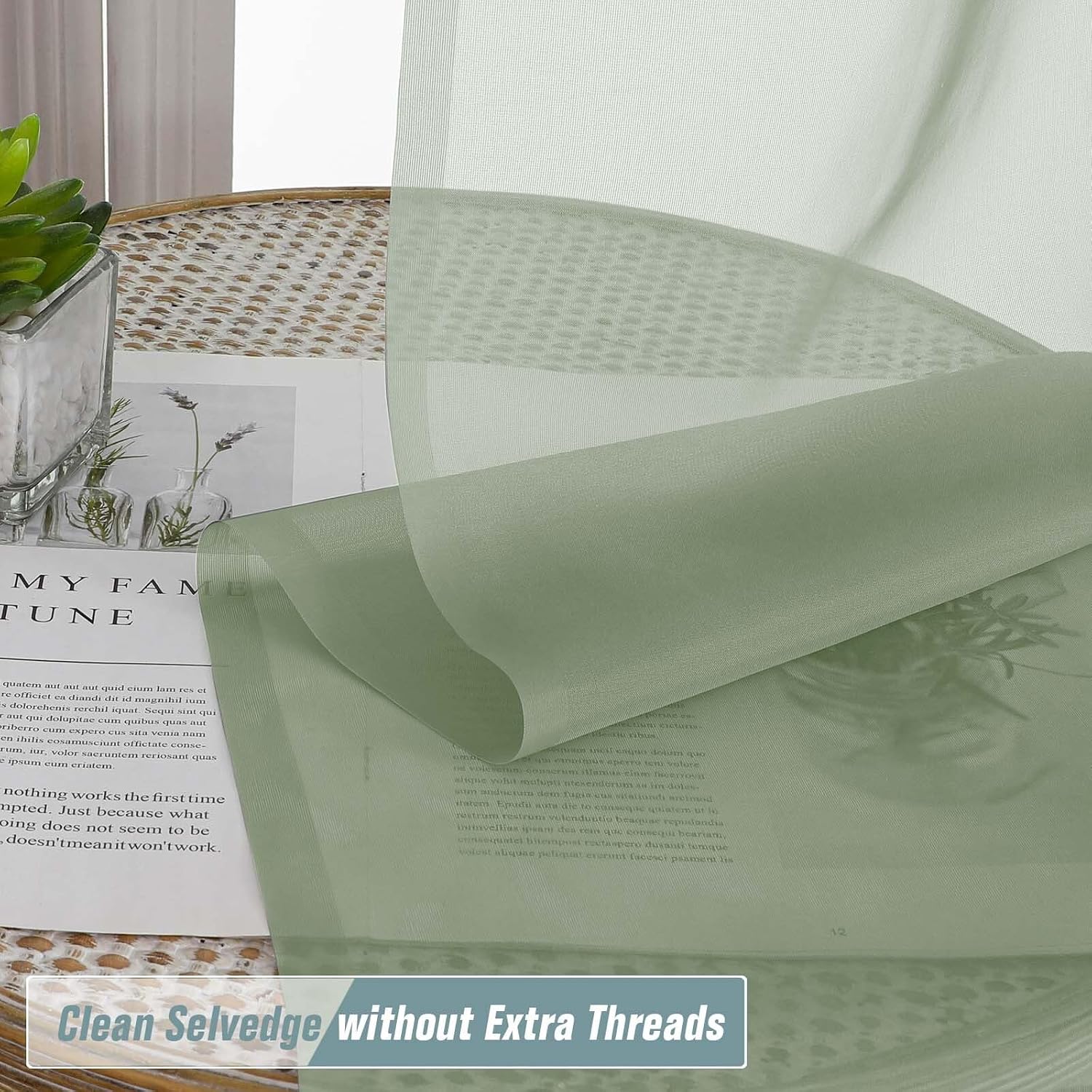 Detalle 2 de Ebesto Sheer Curtains, 108 inches