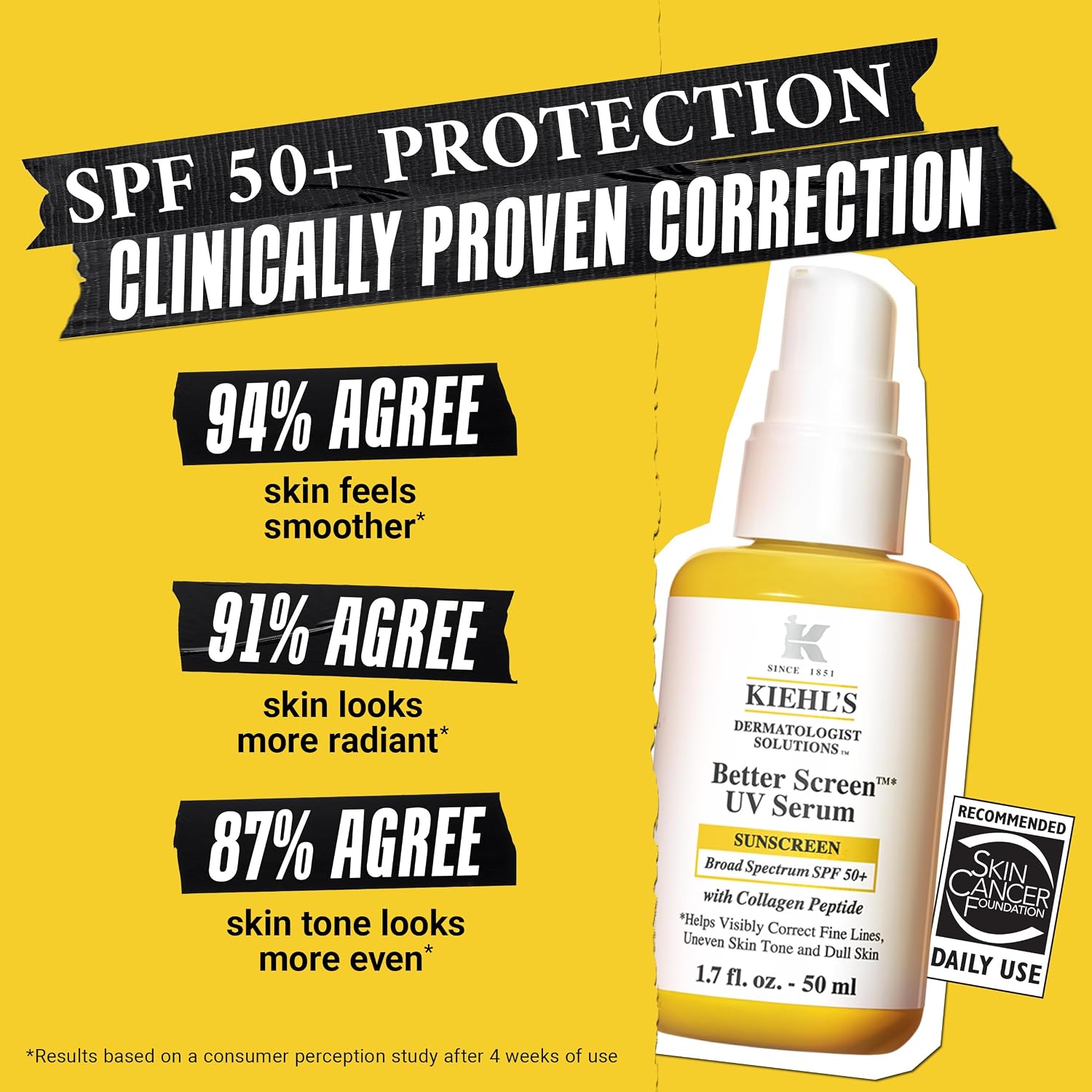 Detalle de Kiehl's Better Screen UV Serum SPF 50+ Facial Sunscreen with Collagen Peptide