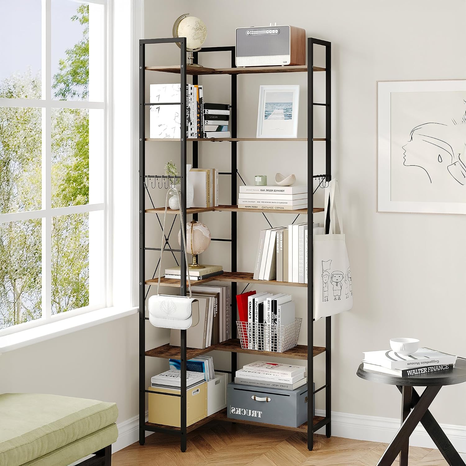 Detalle de Hzuaneri BC29601B libreria angolare 185 cm