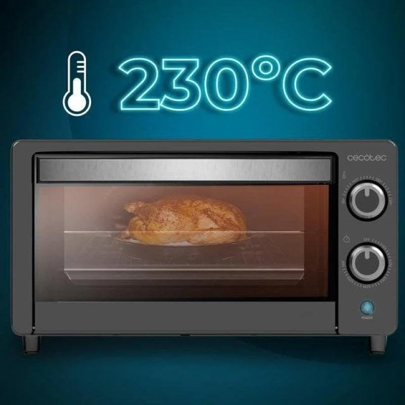 Detalle de Cecotec Bake&Toast 1090 Black: Horno de sobremesa 10 L y 1000 W para cocinas pequeñas