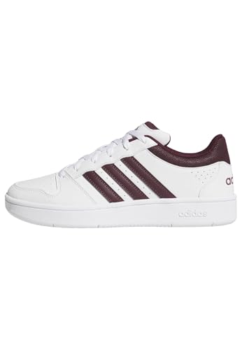 Detalle de adidas Men's Hoops Classic Shoes – FTWR White/Maroon/FTWR White, 11 UK