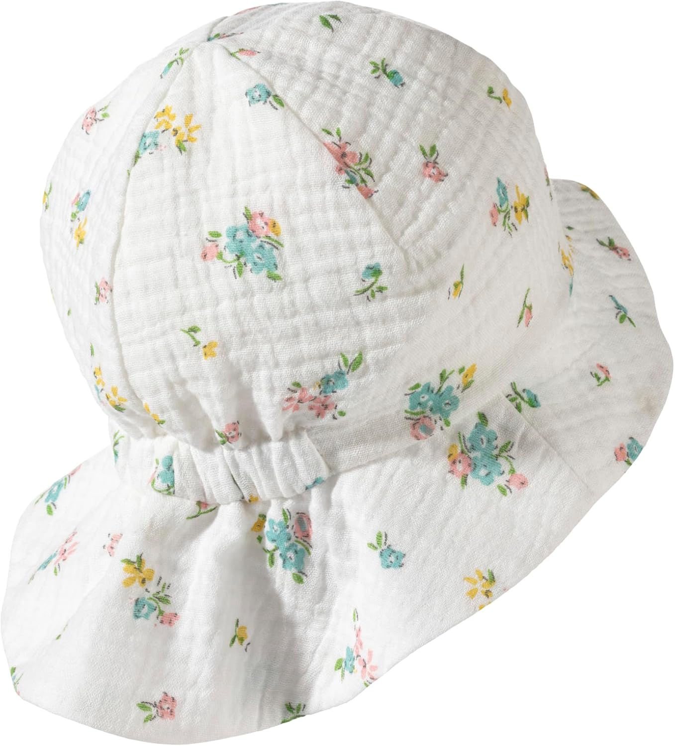 Detalle de Sterntaler Chapeau de Soleil Fleuri Fille – mousseline bio et protection nuque
