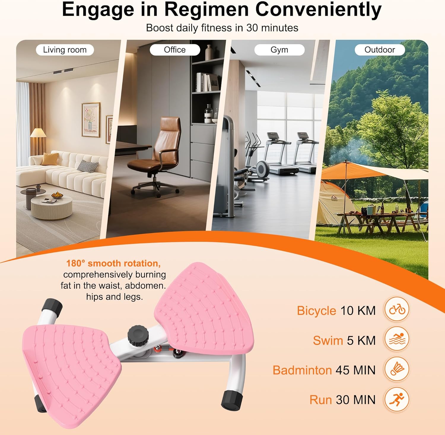 Thumbnail 1 de Waist Twist Sculptor Machine — 360° Core Trainer with Resistance Bands for Home Use