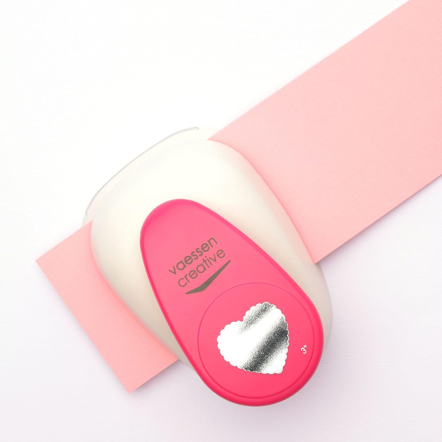Detalle de Vaessen Creative 21439-056 Perforatrice en forme de cœur 7,5 cm – blanc/rose
