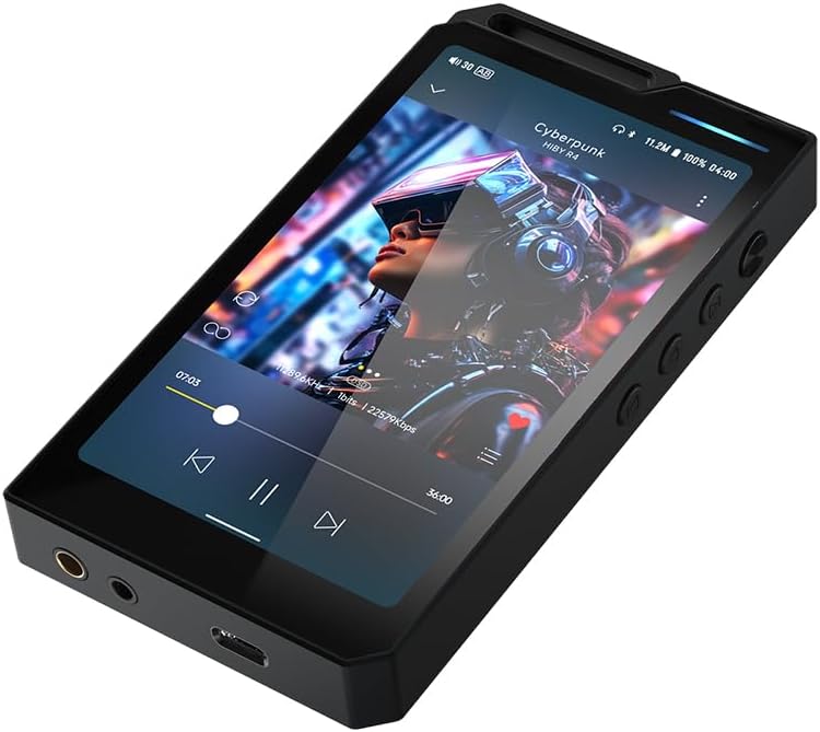 Detalle 2 de HiBy Lettore MP3 Android R4 con Bluetooth e Wi‑Fi, supporto DSD/PCM/MQA e uscita bilanciata 4,4 mm