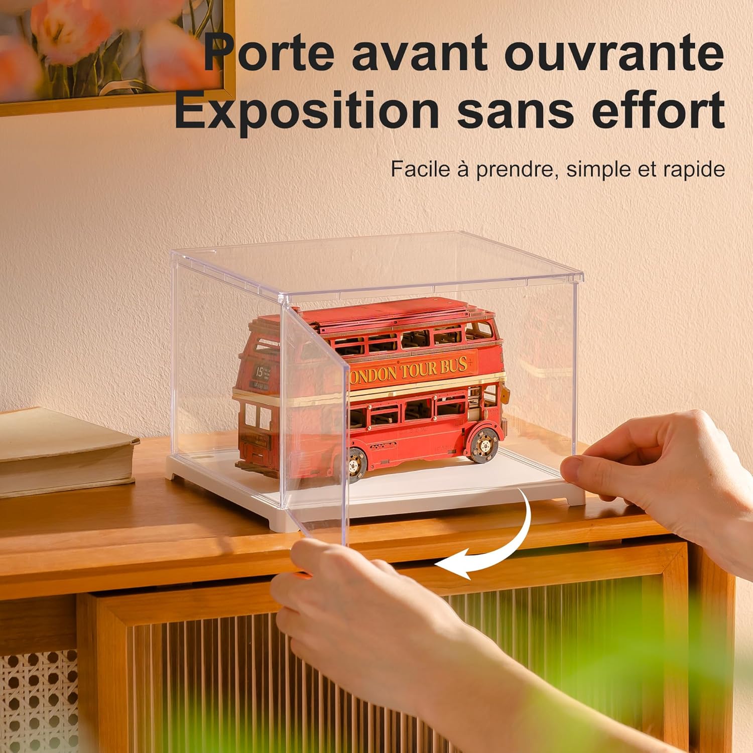 Detalle de Rolife Vitrine en Acrylique DF04L – Vitrine anti-poussière avec porte et port de câble