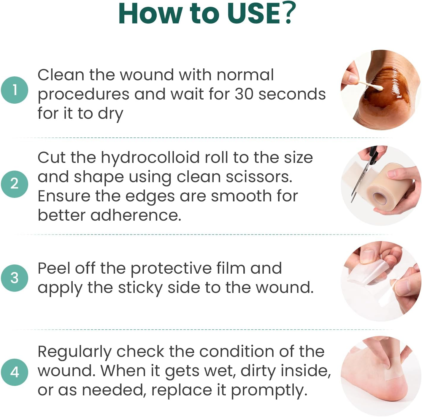 Thumbnail 3 de Welnove Hydrocolloid Roll for Wound Care – 2.56in x 16.4ft, Cut to Fit