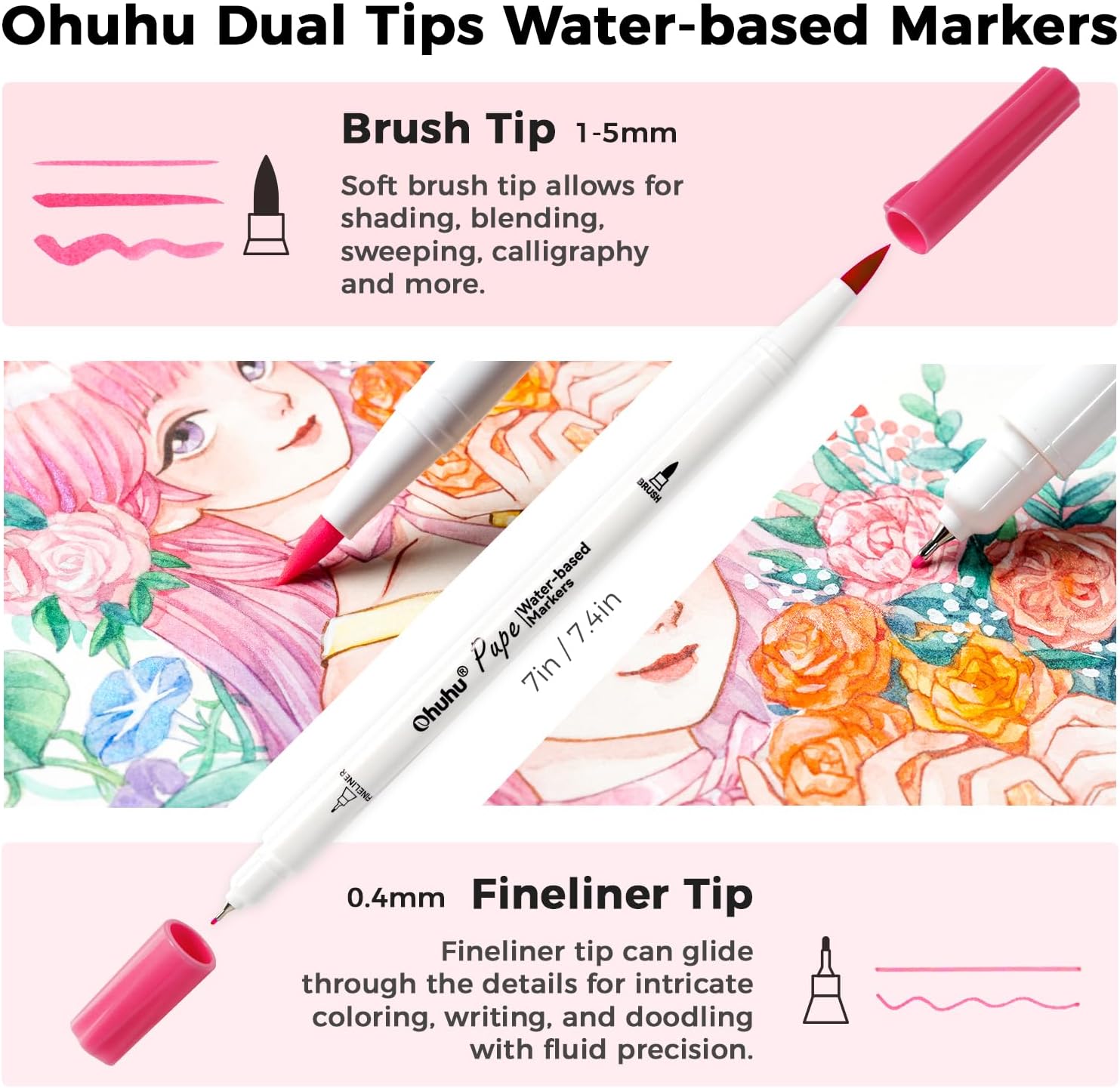Thumbnail 3 de Ohuhu Pupe Series 60 Colours dual-tip markers