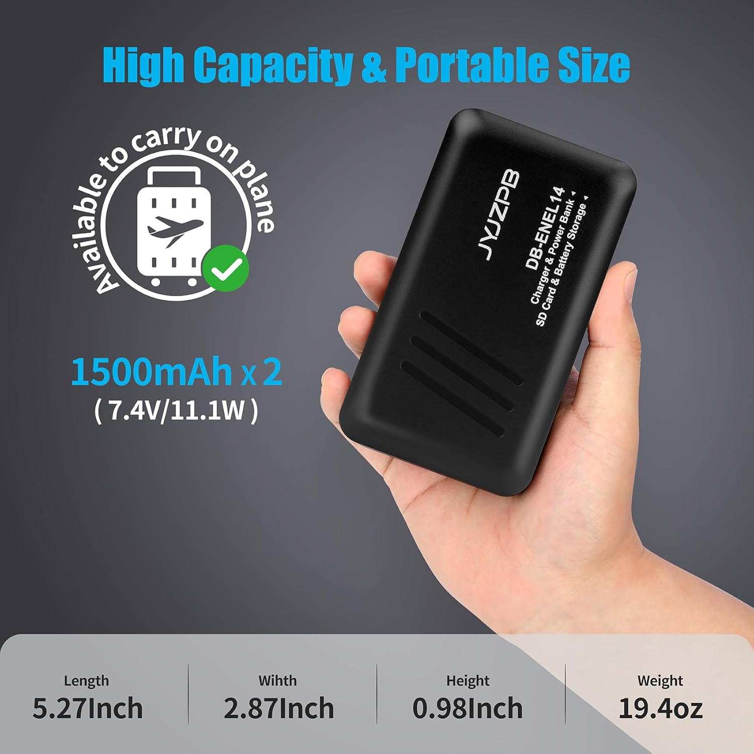 Thumbnail 6 de JYJZPB EN-EL14A Battery 1500mAh for Nikon