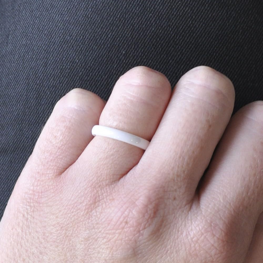 Thumbnail 4 de Bague Anneau de Céramique Blanche 3 mm – LES POULETTES BIJOUX