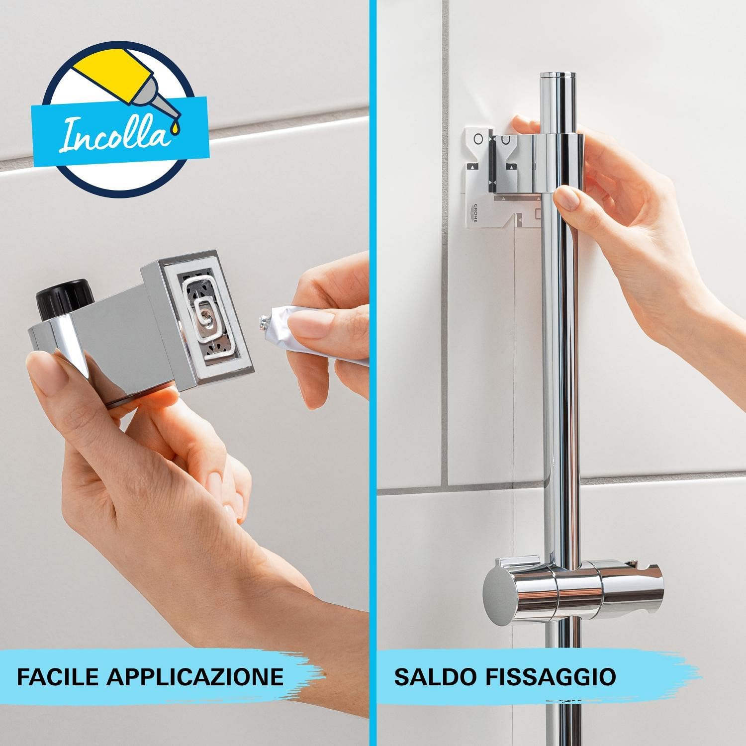 Thumbnail 6 de GROHE Vitalio Start 110 Set Saliscendi Doccia con getto Rain, asta 600 mm e flessibile 1750 mm – Cromo 27942001
