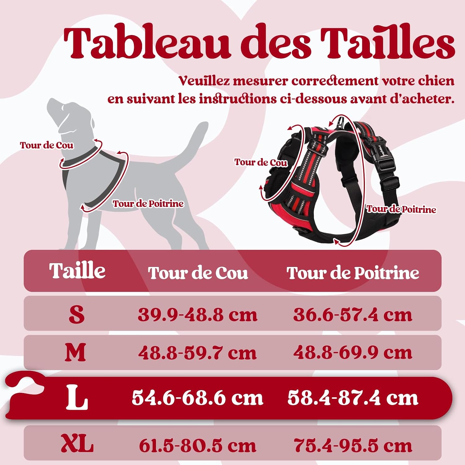 Detalle de rabbitgoo Harnais anti traction 3 boucles L