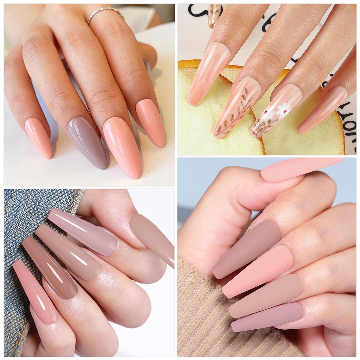 Detalle de YSUVIN UV Nagellack Nude Set (6 Stück) – Nude Rosa Gel Nagellack, Soak-Off UV