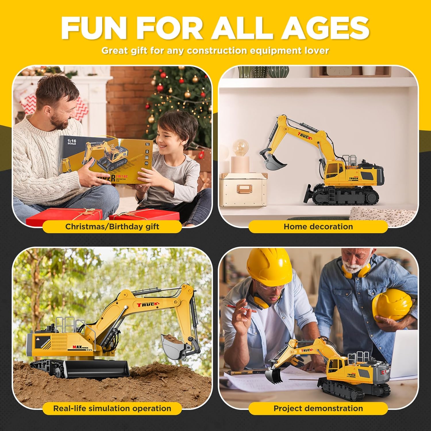 Thumbnail 5 de 21" Remote Control Excavator Toy 15-Channel 🚜