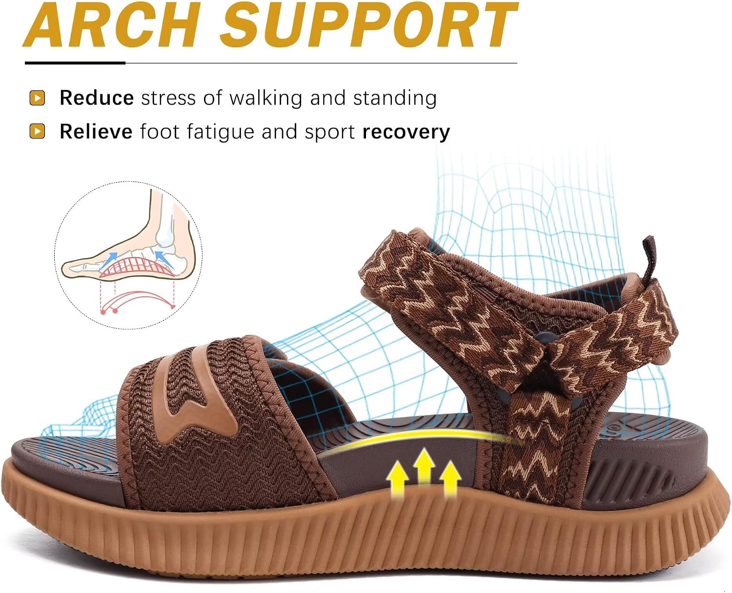 Thumbnail 2 de KuaiLu sandali trekking donna comodi con supporto ortopedico per fascite plantare