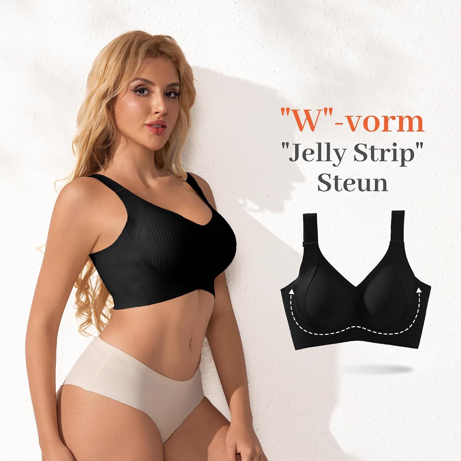 Detalle 2 de Fittingirls minimizer-bh voor grote borsten, draadloos met volledige bedekking