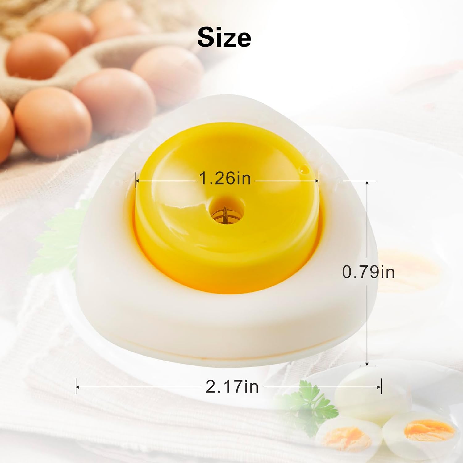 Detalle de Eierstecher eipicker – 2er Set Eierpiekser mit einziehbarer Nadel, gelb, inklusive Löffel
