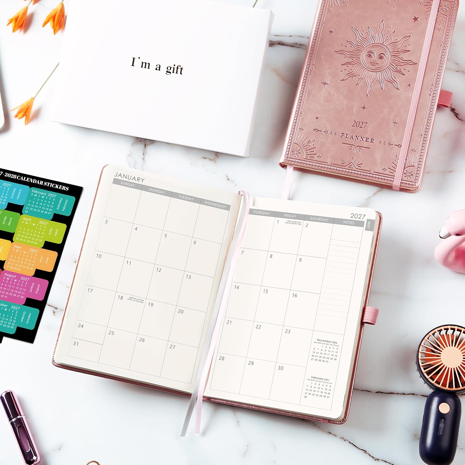 Thumbnail 6 de Artfan ANA5MGTY22B13 2027 Planner, Weekly and Monthly, Rose Gold Faux Leather