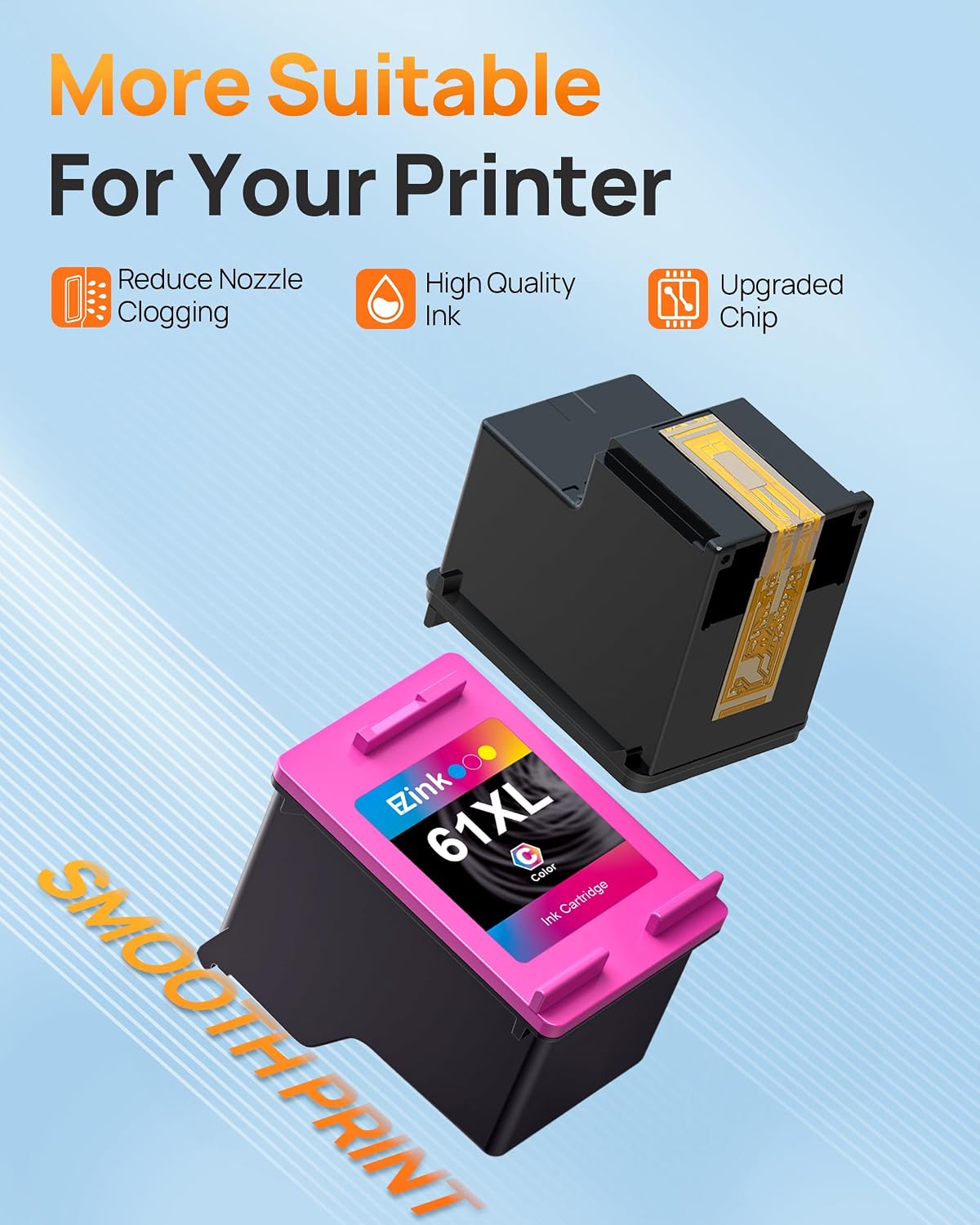 Thumbnail 6 de E-Z Ink 61XL Ink Cartridge 2-Pack for HP Printers, Black and Tri-Color