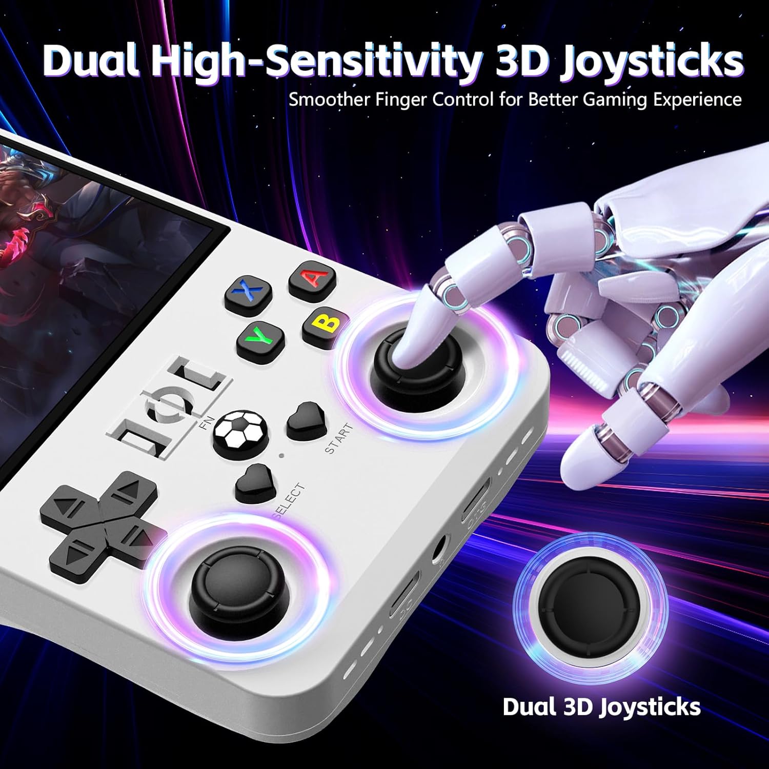 Detalle de R36MAX Retro Handheld Games Console (Open-Source Linux, 4.0-inch IPS, 22,000+ Games, White 128GB)