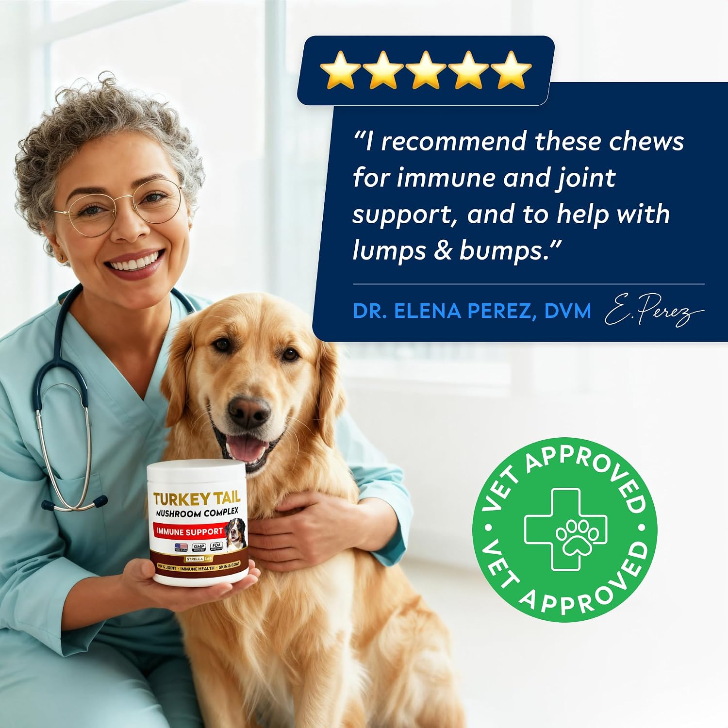 Thumbnail 6 de STRELLALAB Turkey Tail Mushroom Chews for Dogs, 60 Count