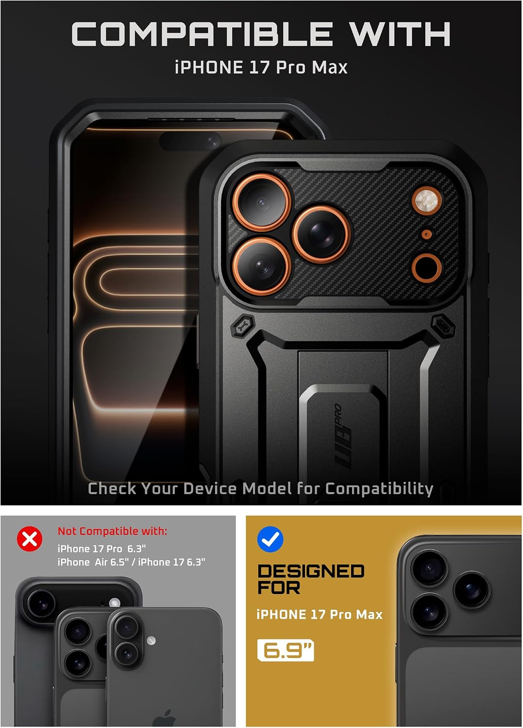 Detalle 2 de SUPCASE Unicorn Beetle Pro iPhone 17 Pro Max Case 6.9