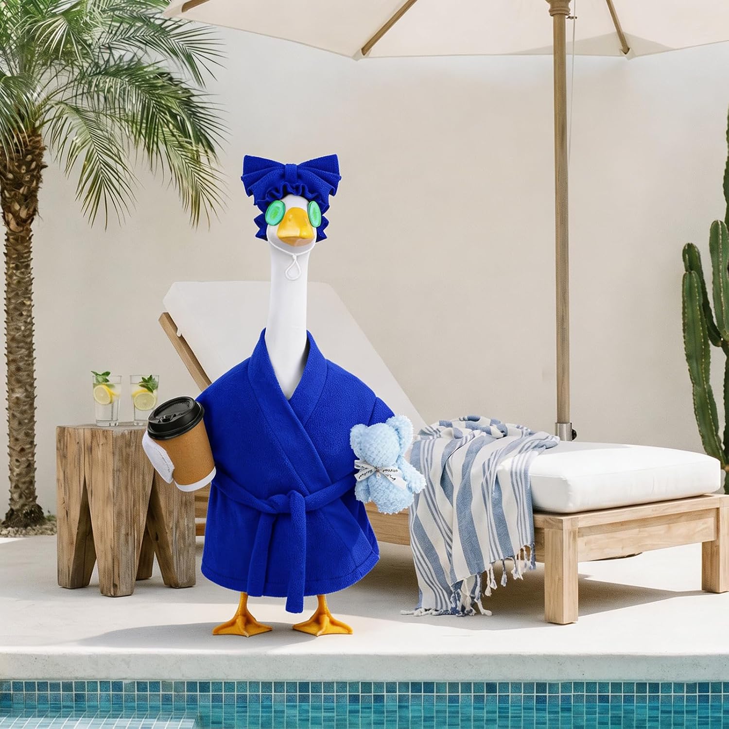 Detalle de Celltestria CELL-US-ST1064M1P1 23-Inch Porch Goose Costume, Blue Bathrobe