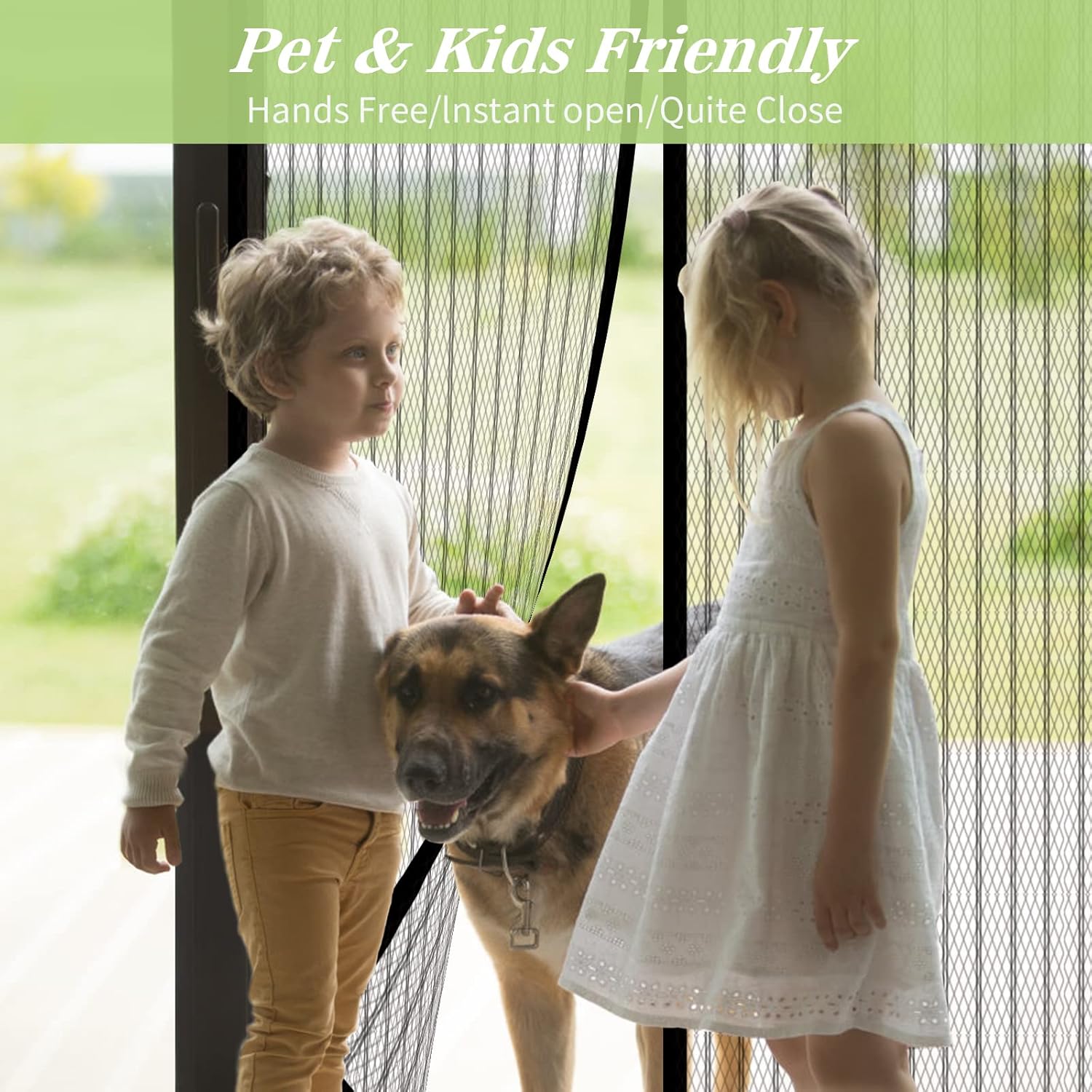 Thumbnail 3 de Magnetic Fly Screen Door Curtain – 90x210cm for Doors with Powerful Magnets and Full Frame Tape