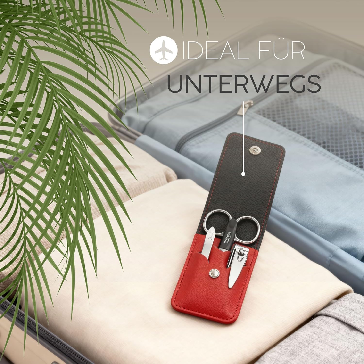 Thumbnail 3 de marQus Maniküre-Set 4-teilig kompakt mit Solingen-Feile – Nagelpflegeset im Reise-Etui, rot
