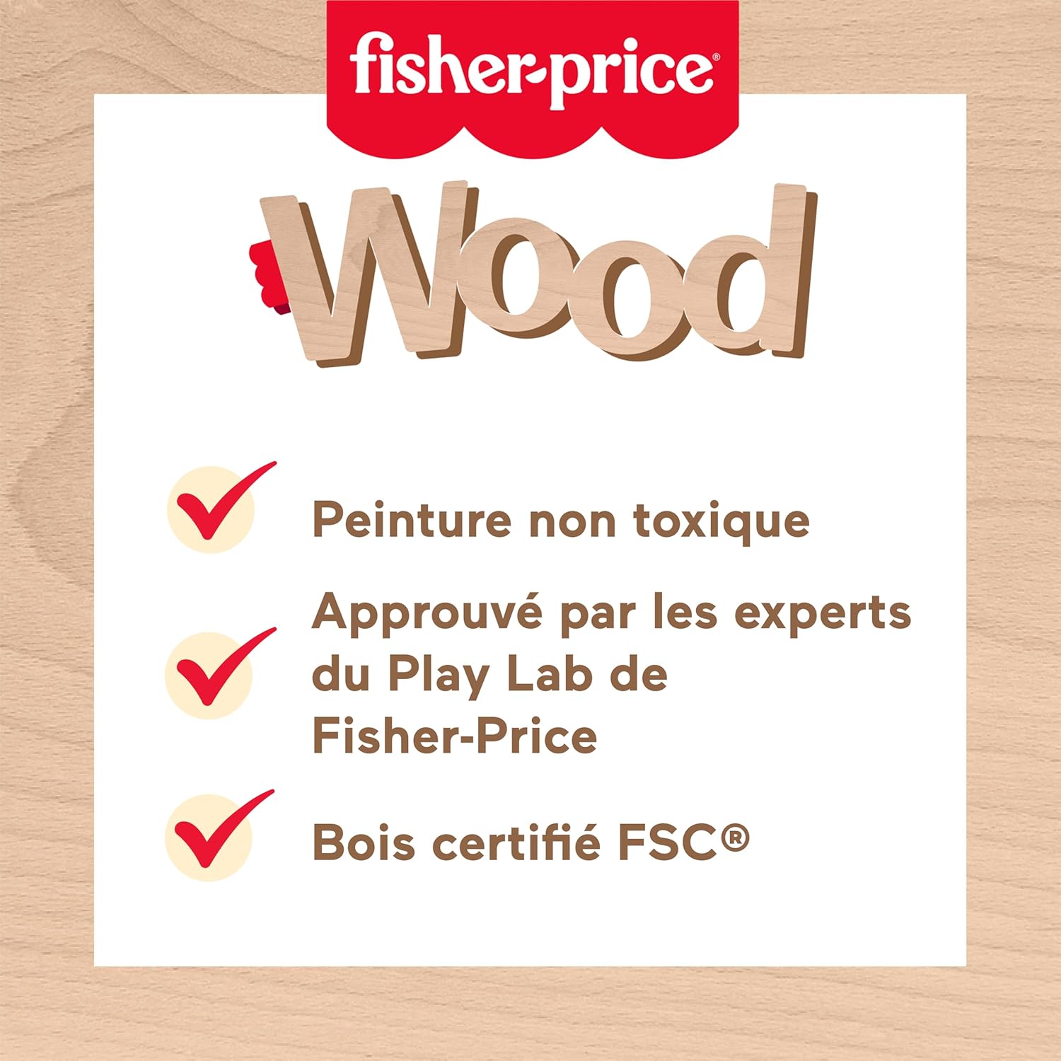 Detalle de Fisher-Price Puzzle animaux en bois 13 pièces JFG10 (à partir de 2 ans)