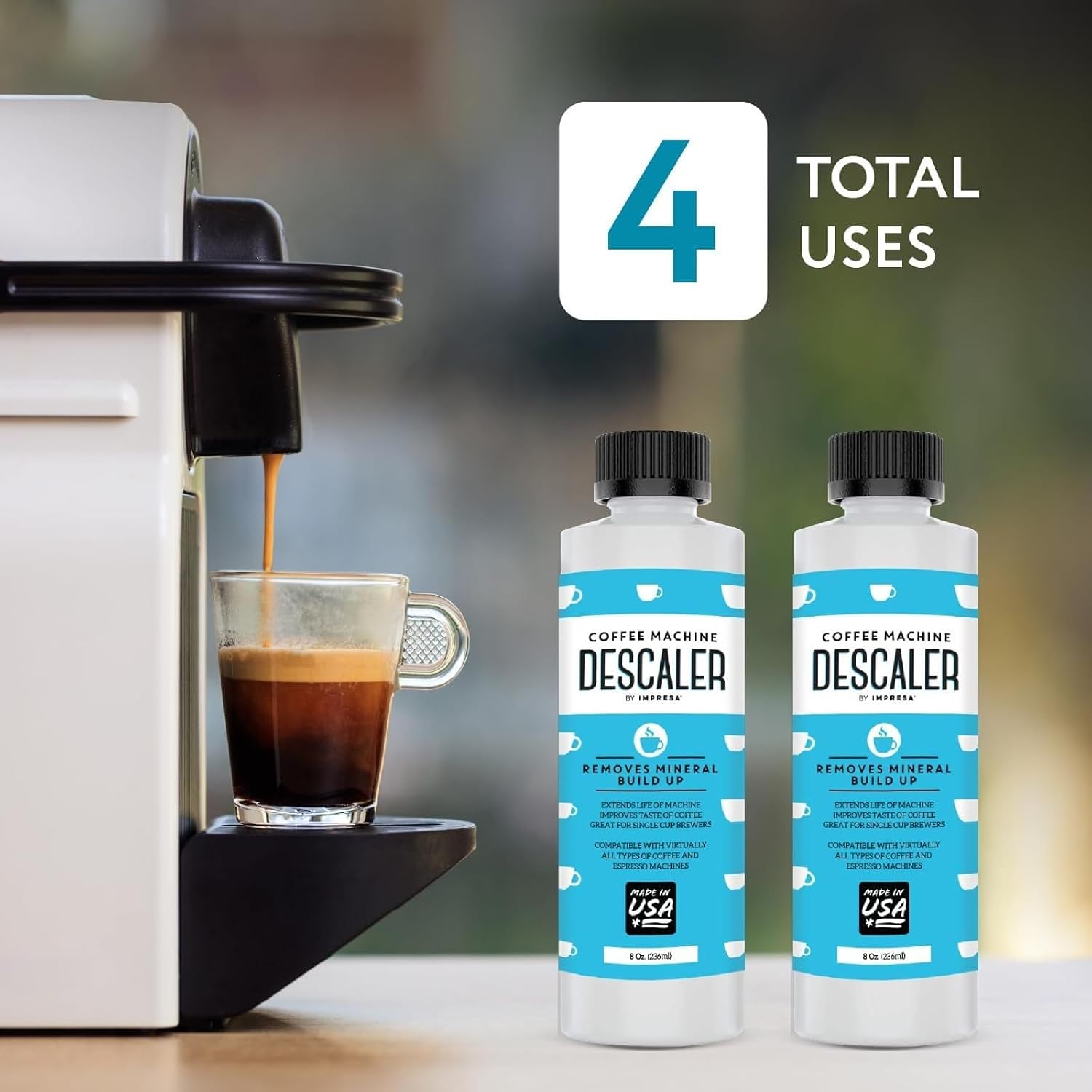 Detalle de IMPRESA Coffee Machine Descaler, 2-Pack (1-Year Supply) Universal Descaling