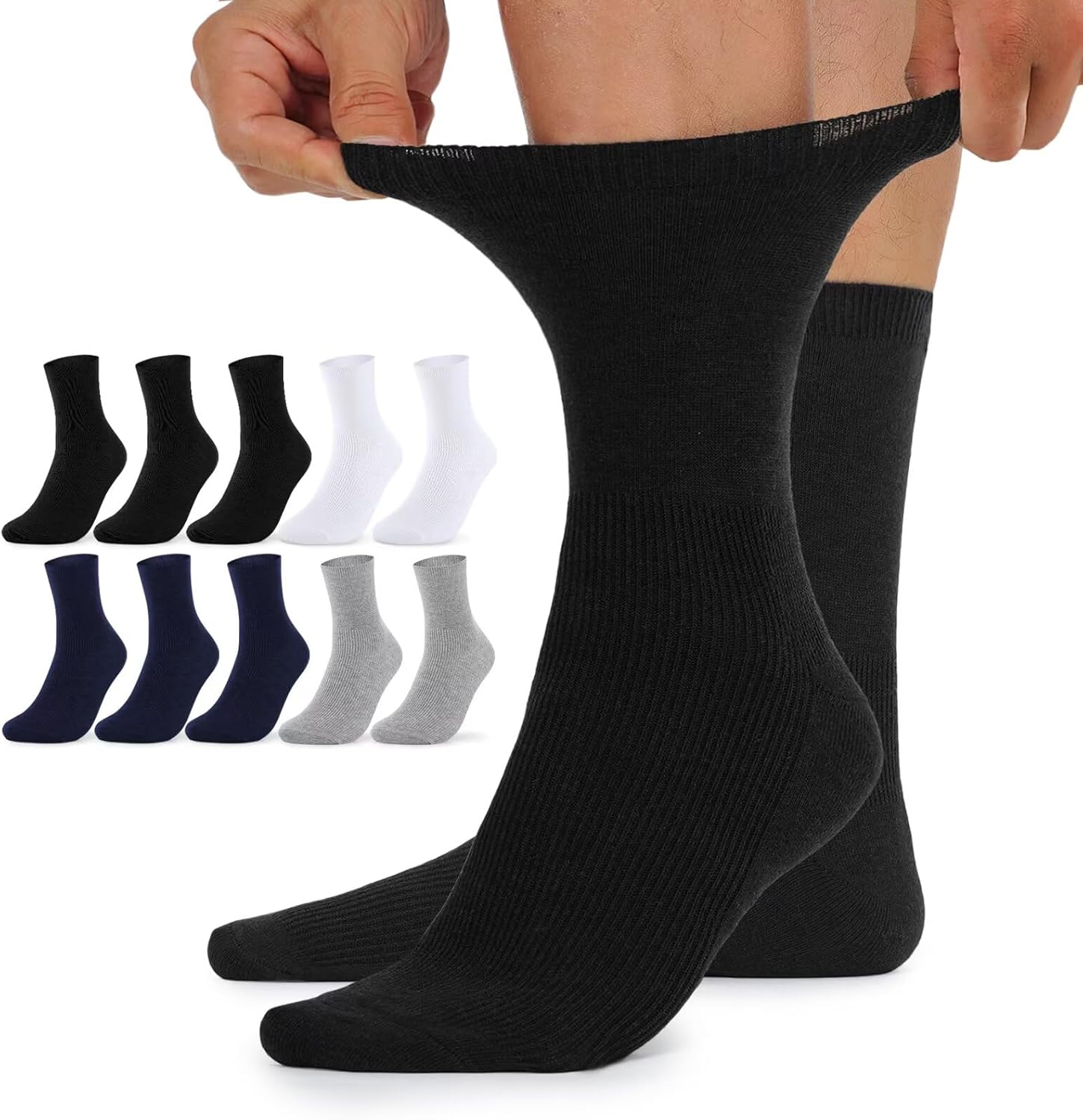 Detalle de TUUHAW Diabetikersocken 10 Paar ohne Gummibund