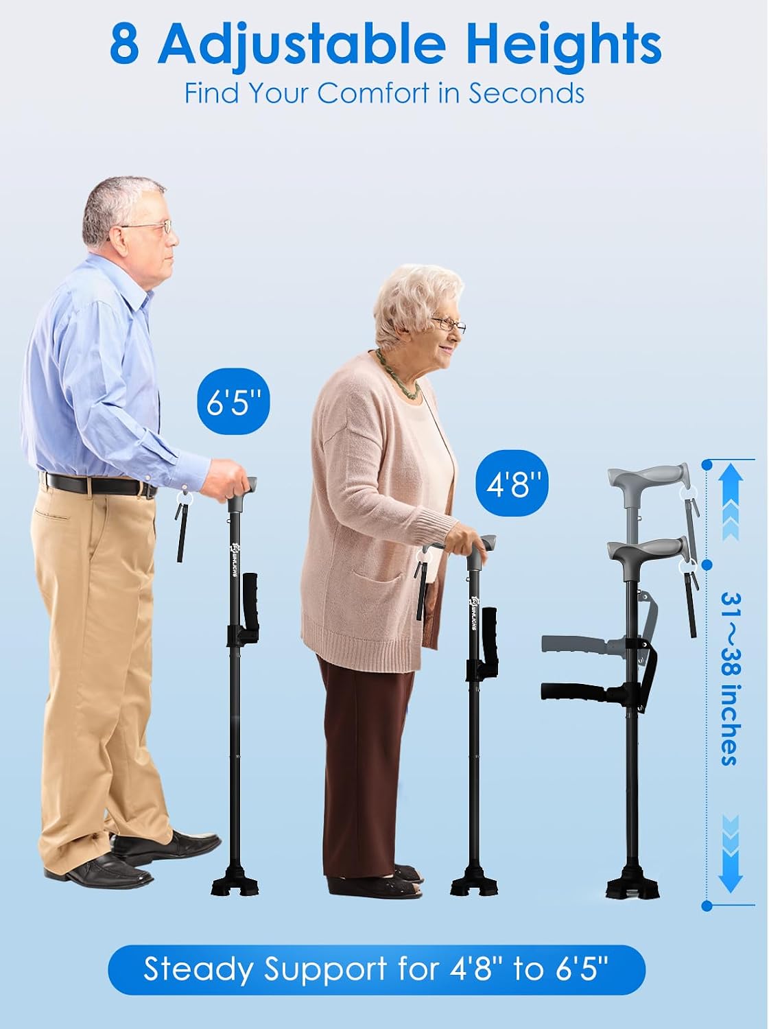Detalle de WHLICKS Walking Cane, Aluminum