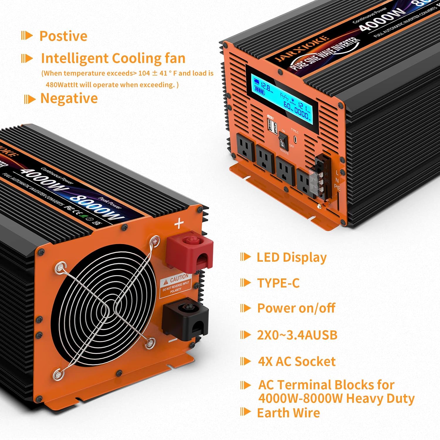 Thumbnail 4 de JARXIOKE 4000W Pure Sine Wave Inverter