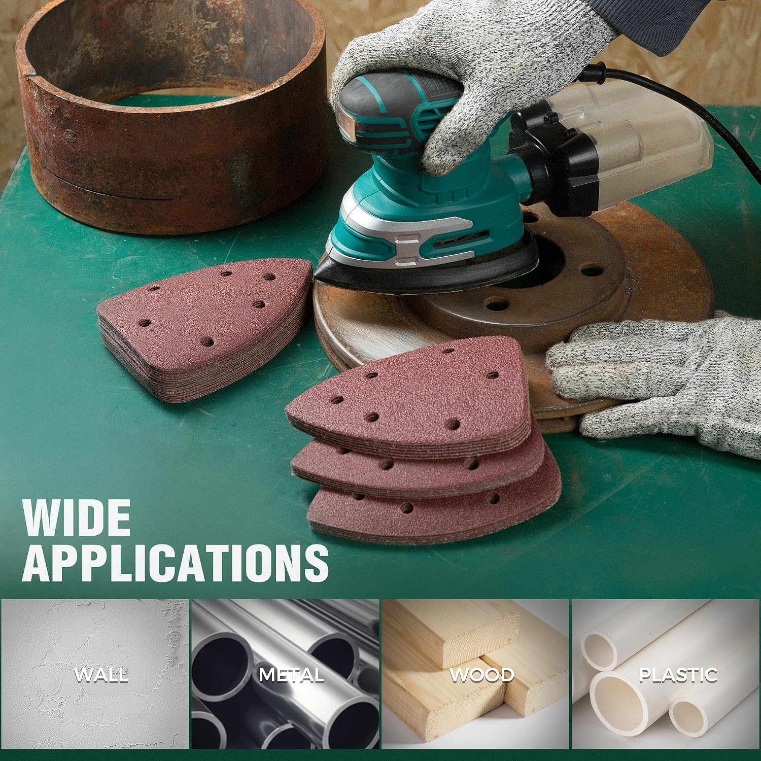 Thumbnail 6 de S SATC 50-Piece Mouse Sander Sandpaper, 9 Grits, 5-Hole Hook-and-Loop