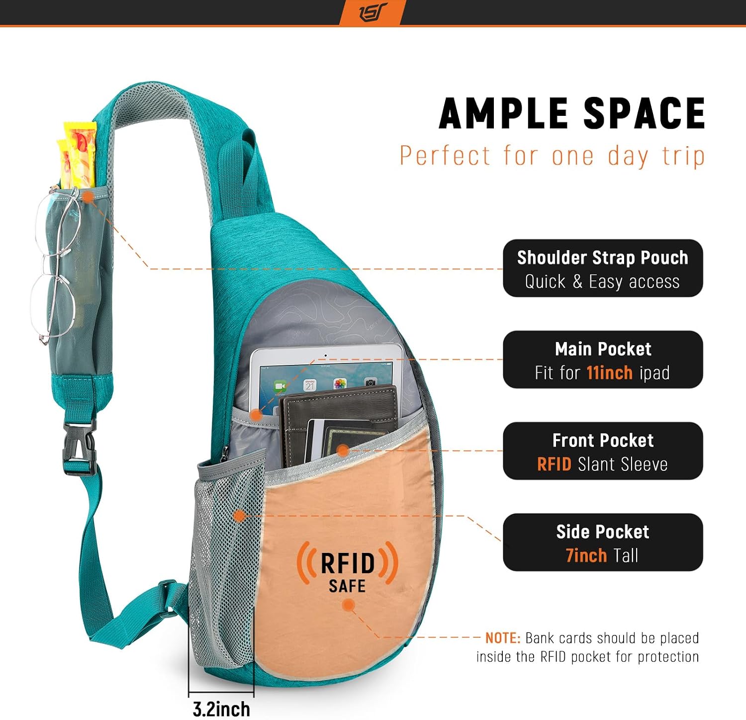 Detalle 2 de SKYSPER Sling Bag RFID Crossbody