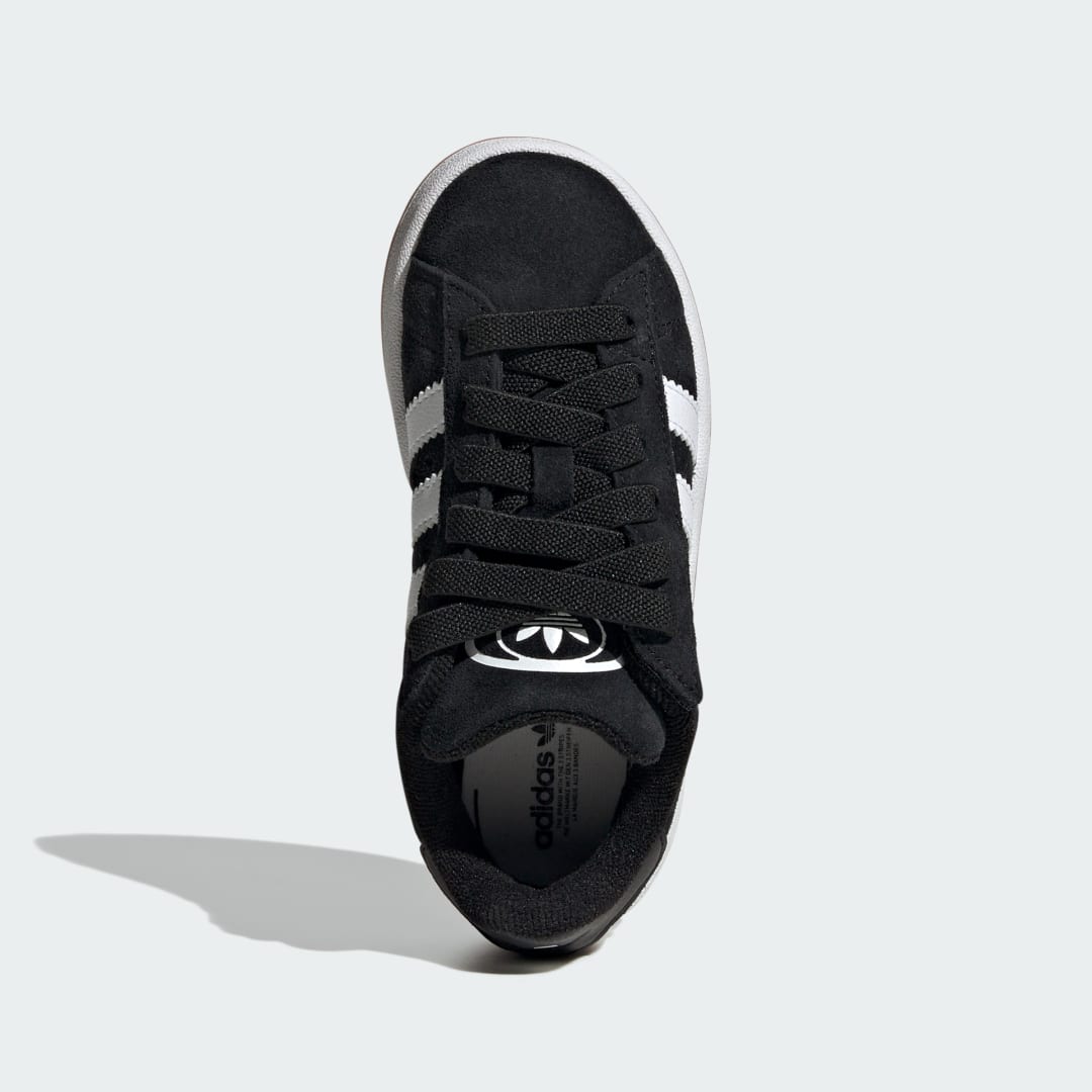 Detalle de Zapatilla Adidas Campus 00s negra: cierre cómodo y cordones elásticos
