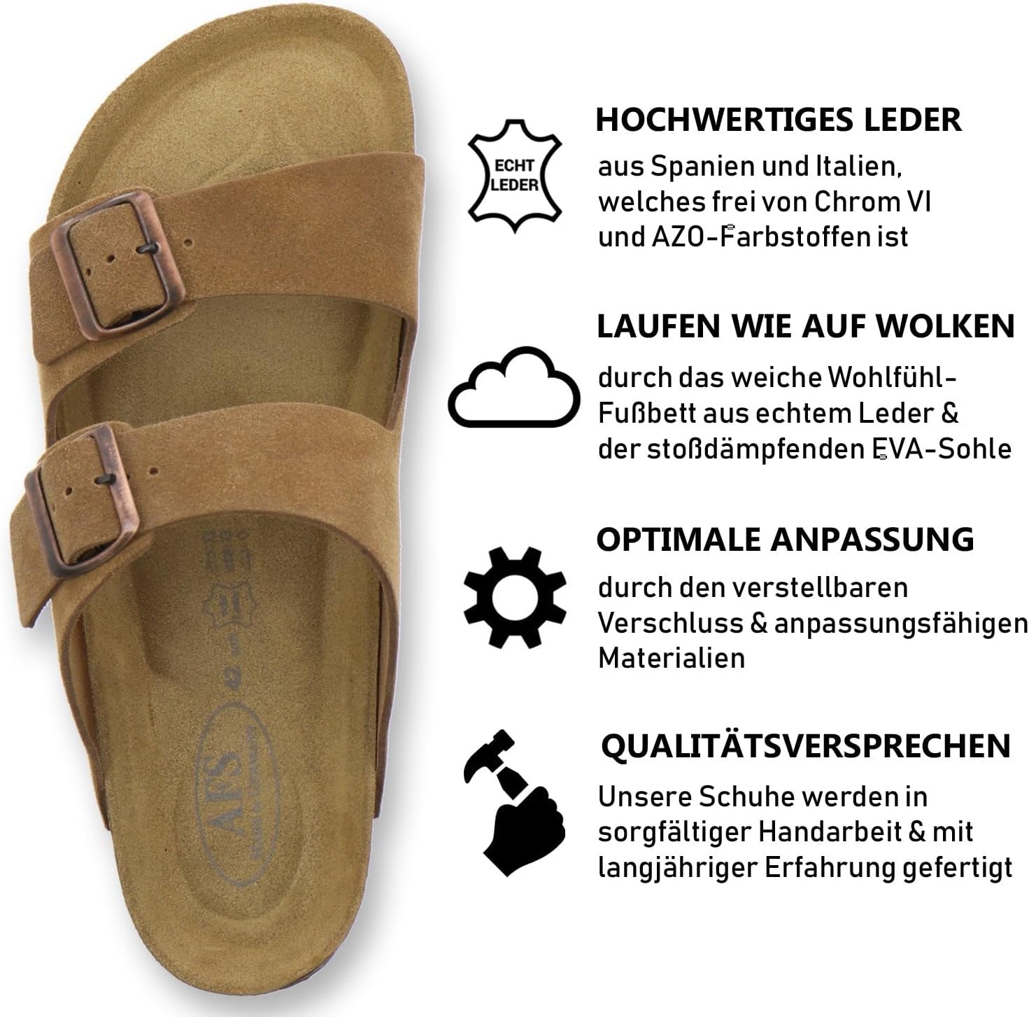 Thumbnail 1 de AFS-Schuhe 3100 : Mules confortables en cuir pour homme – maison et travail, fabriquées en Allemagne